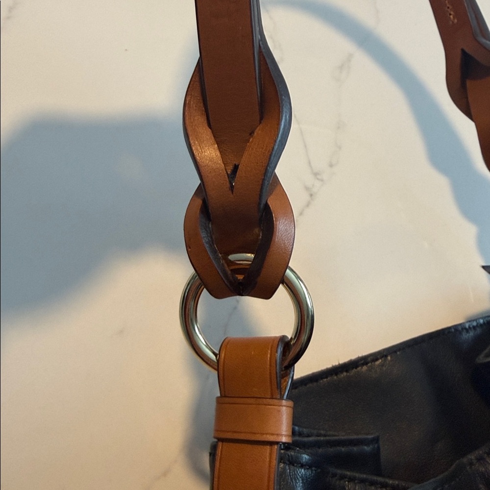 Dooney & Bourke Black and Brown Leather Bag - Picture 11 of 13
